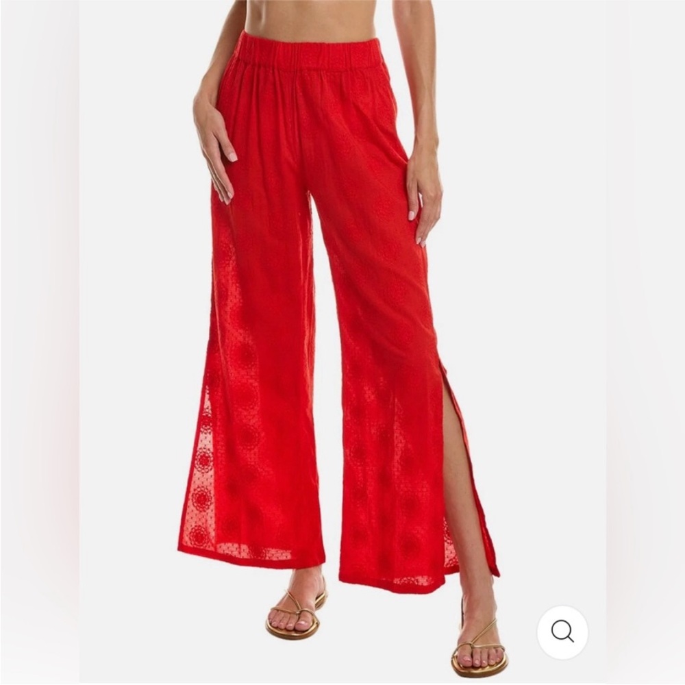 Hermoza Eve Guacho Red Wide-Leg Trousers